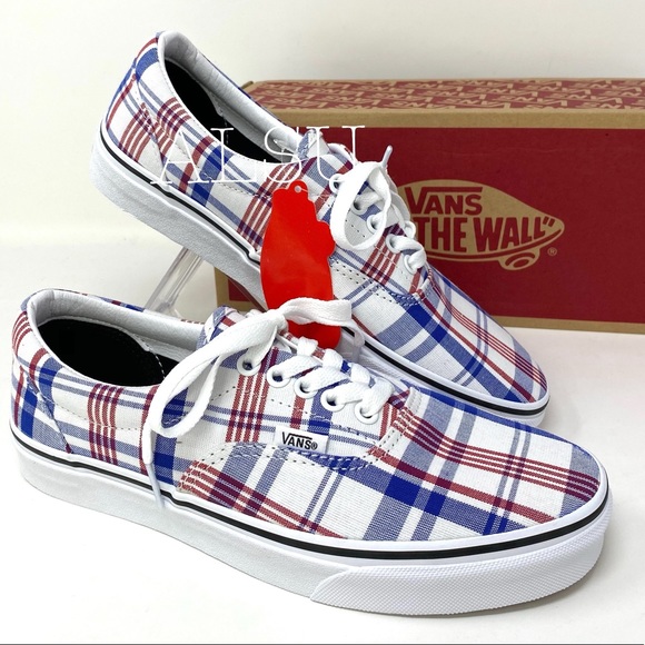 VANS ERA Plaid White Canvas Casual Skate Women’s Sneakers Size 6 VN0A4BV4VXW - Picture 1 of 15
